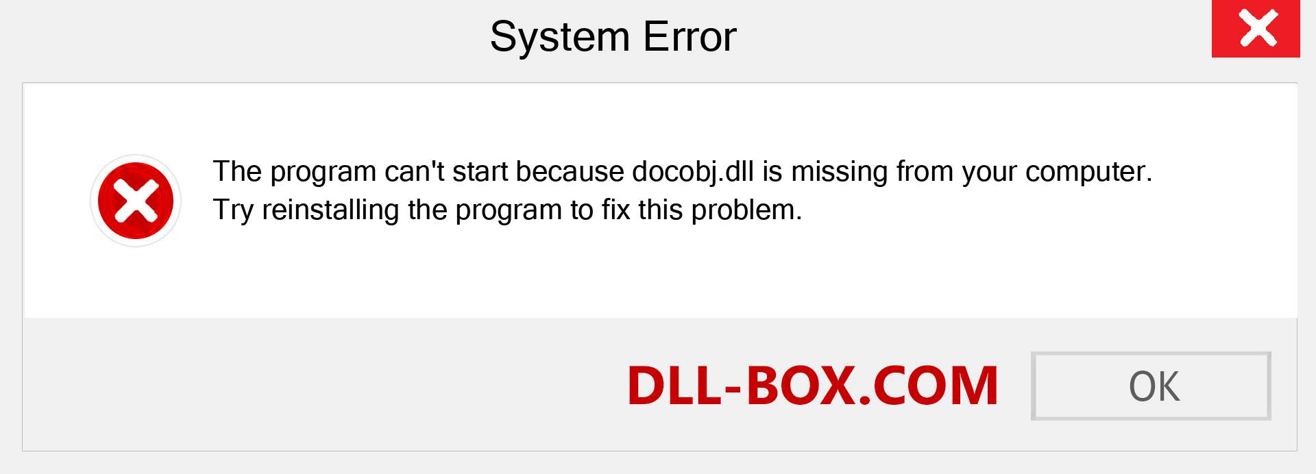  docobj.dll file is missing?. Download for Windows 7, 8, 10 - Fix  docobj dll Missing Error on Windows, photos, images
