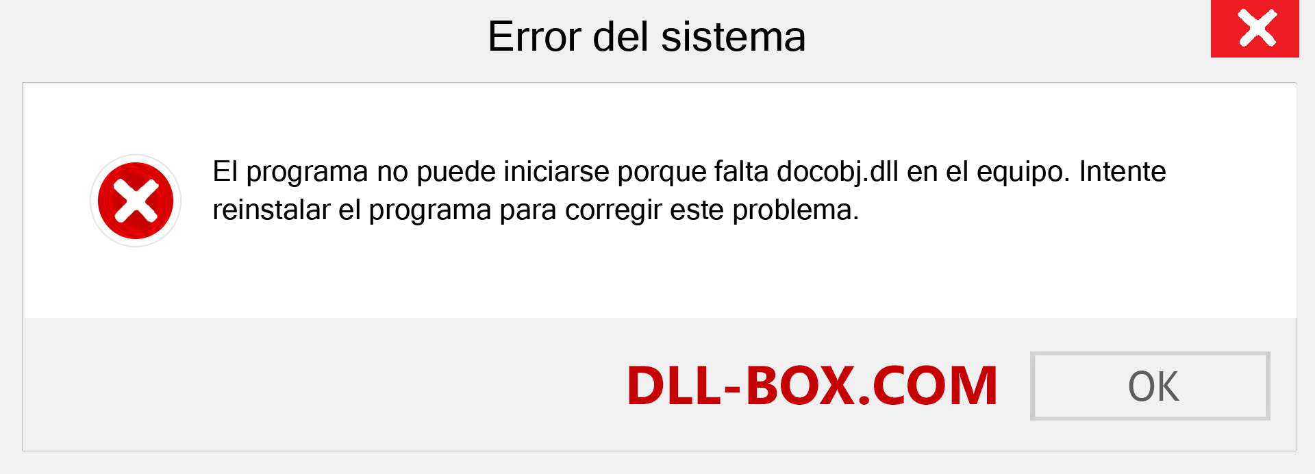 ¿Falta el archivo docobj.dll ?. Descargar para Windows 7, 8, 10 - Corregir docobj dll Missing Error en Windows, fotos, imágenes