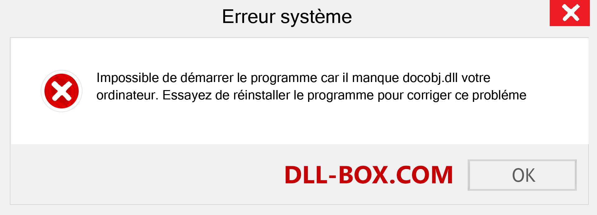 Le fichier docobj.dll est manquant ?. Télécharger pour Windows 7, 8, 10 - Correction de l'erreur manquante docobj dll sur Windows, photos, images